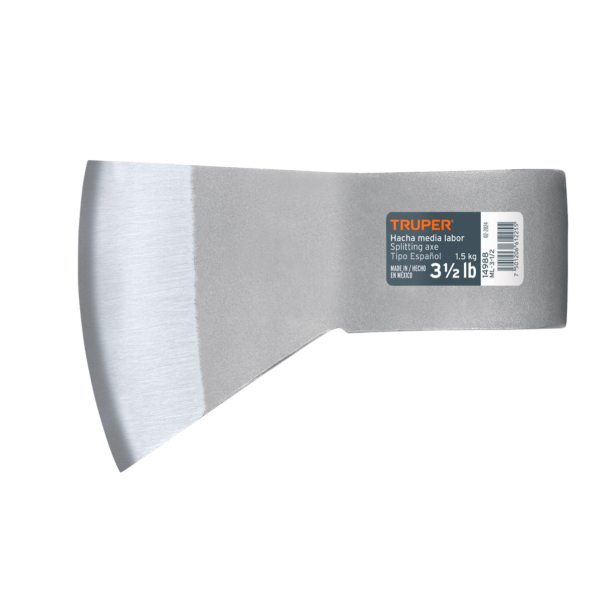Hacha Media Labor 3-1/2 lb, sin Mango, Truper