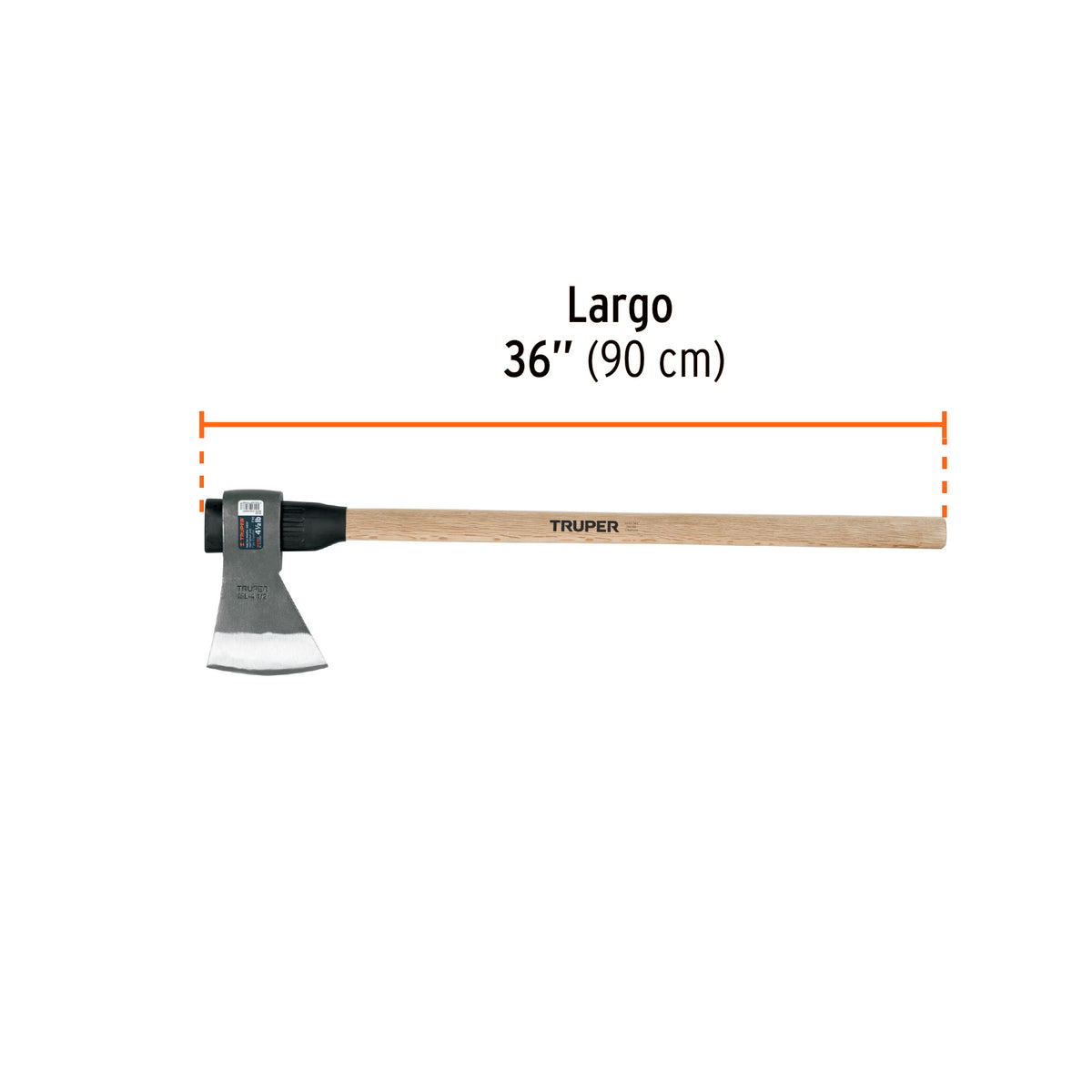 Hacha Media Labor 4-1/2 lb, Mango de Madera 36', Truper