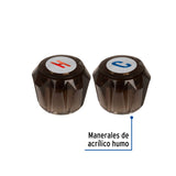 Juego 2 Manerales Acrílico Humo para Lavabo y Fregadero, Basic