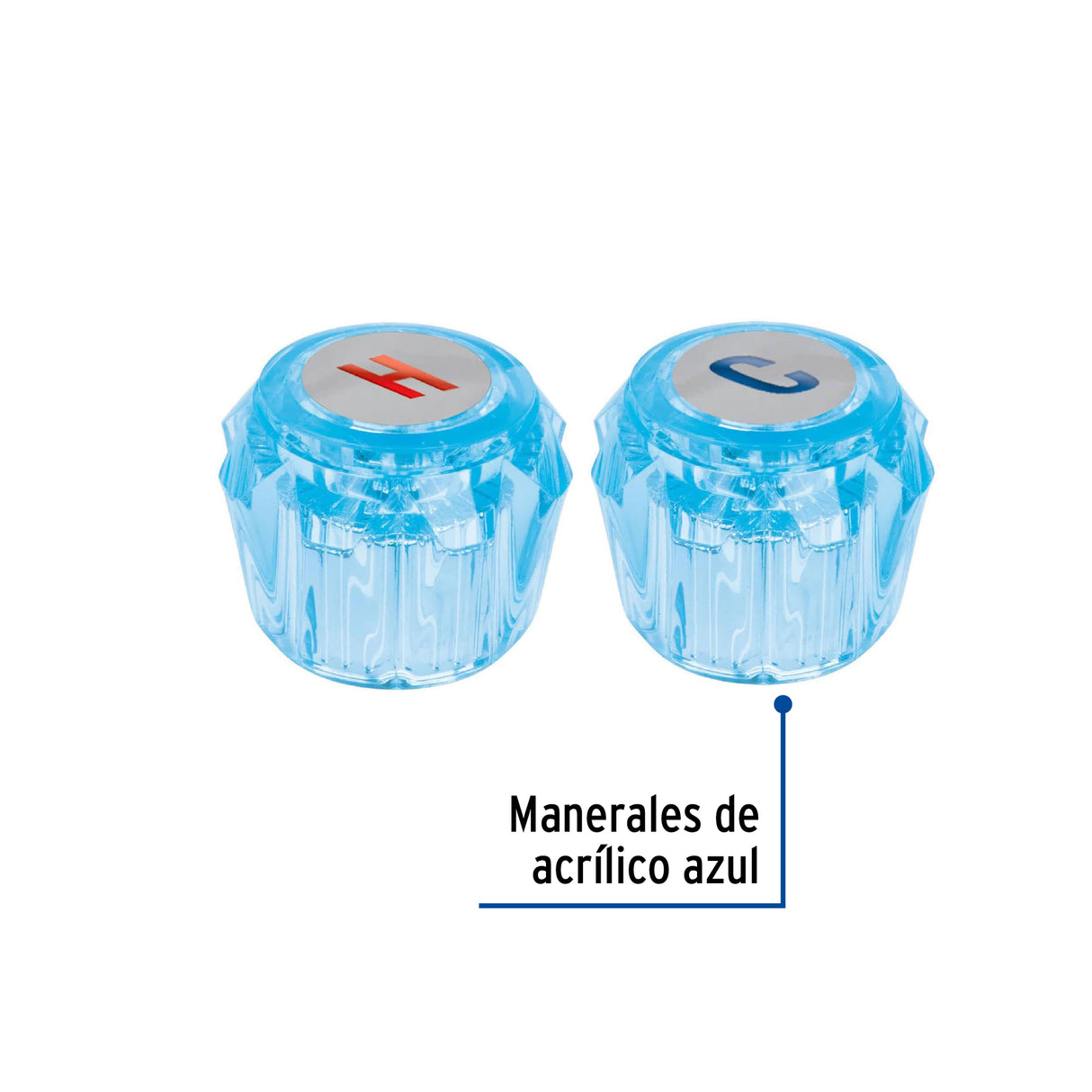 Juego 2 Manerales Acrílico Azul para Lavabo y Fregadero, Basic