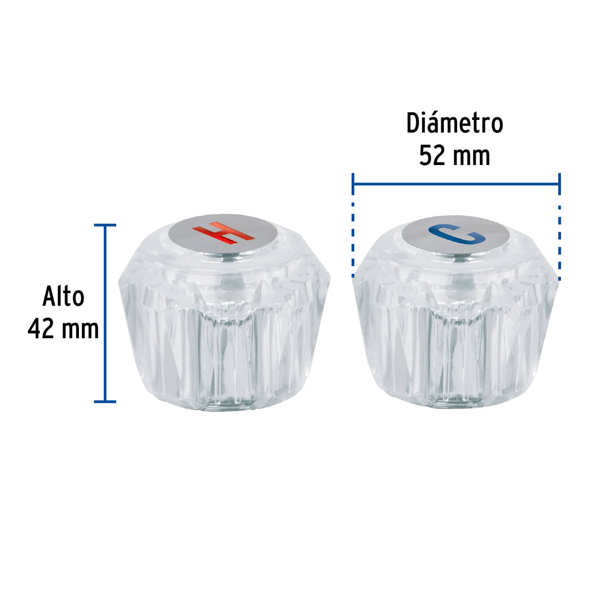 Juego 2 Manerales Acrílico Trans para Lavabo y Fregadero, Basic