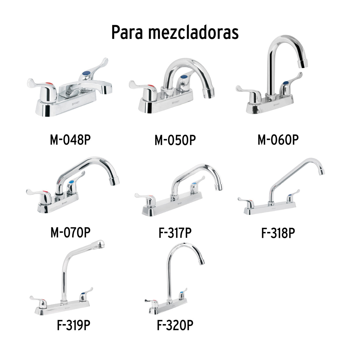 Juego de Manerales de Palanca para lav-fregadero, Cromo Basic