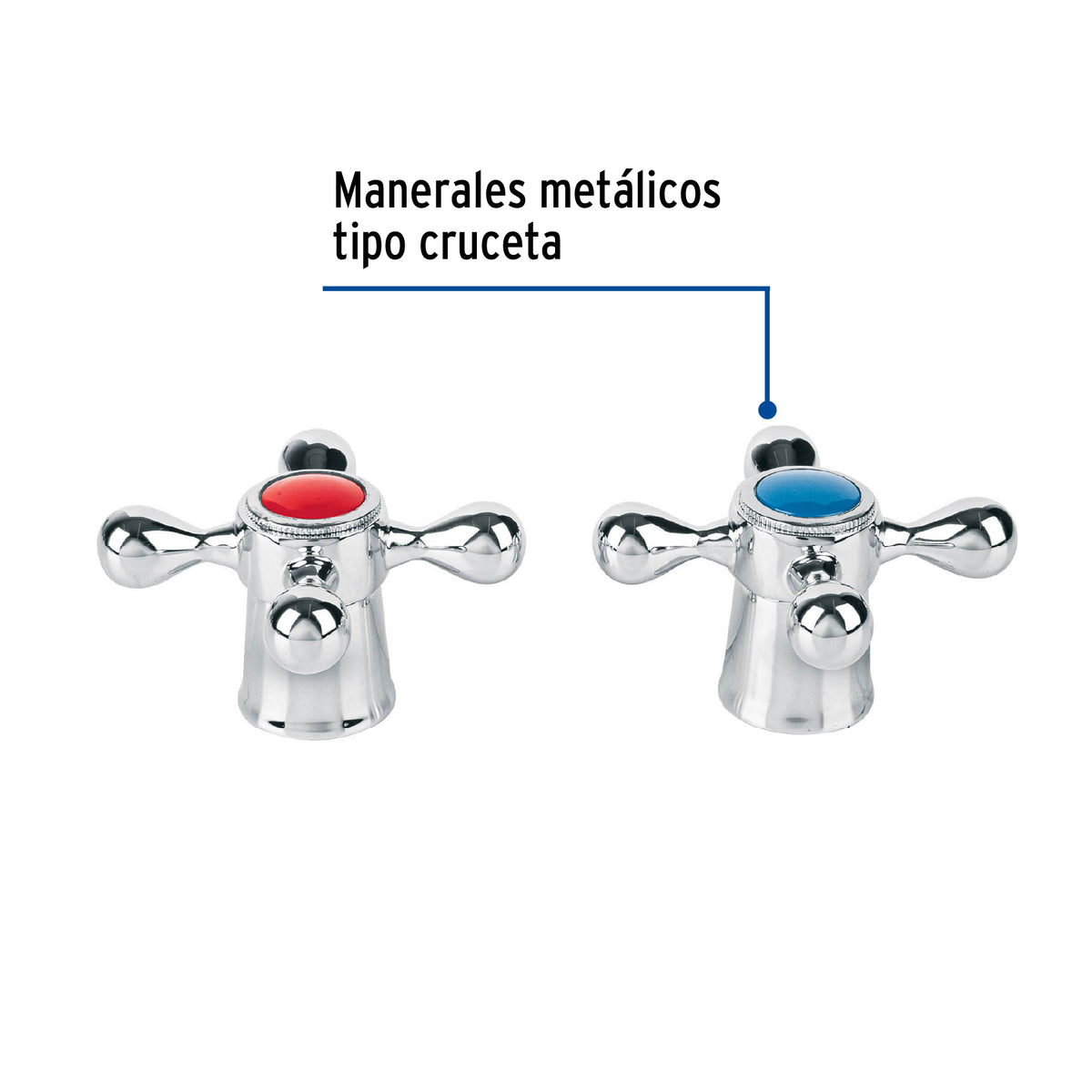 Juego de Manerales de Cruceta para lav-fregadero, Cromo, Basic