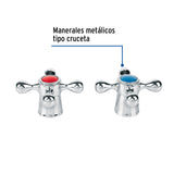 Juego de Manerales de Cruceta para lav-fregadero, Cromo, Basic