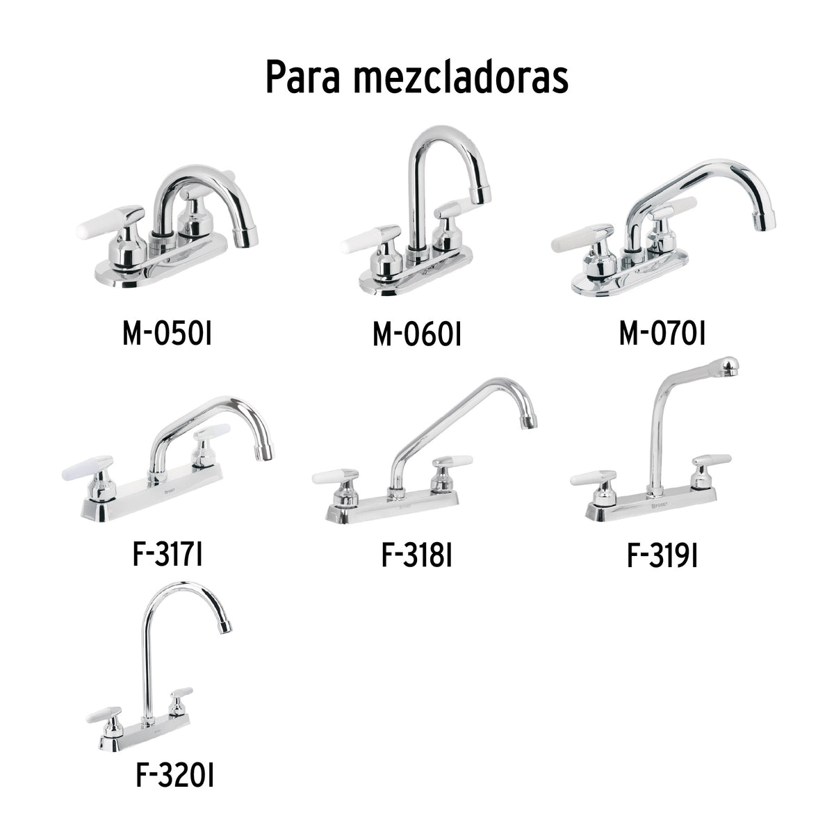 Juego de Manerales Cono para lavabo-fregadero, Cromo, Basic