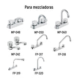 Juego de Manerales Hex de ABS para lav-fregadero, Cromo, Basic