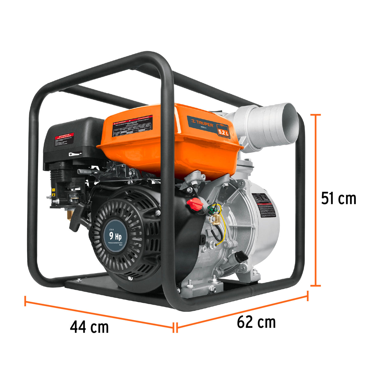 Motobomba Autocebante 4'X4', Gasolina 9 HP, Agrícola, Truper