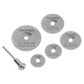 Kit de minidiscos sierra para herramienta rotativa, 5 piezas