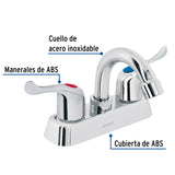 Mezcladora 4' Lavabo, ABS, Cuello Curvo, Palanca, Basic