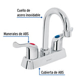 Mezcladora 4' Lavabo, ABS, Cuello Bar, Palanca, Basic