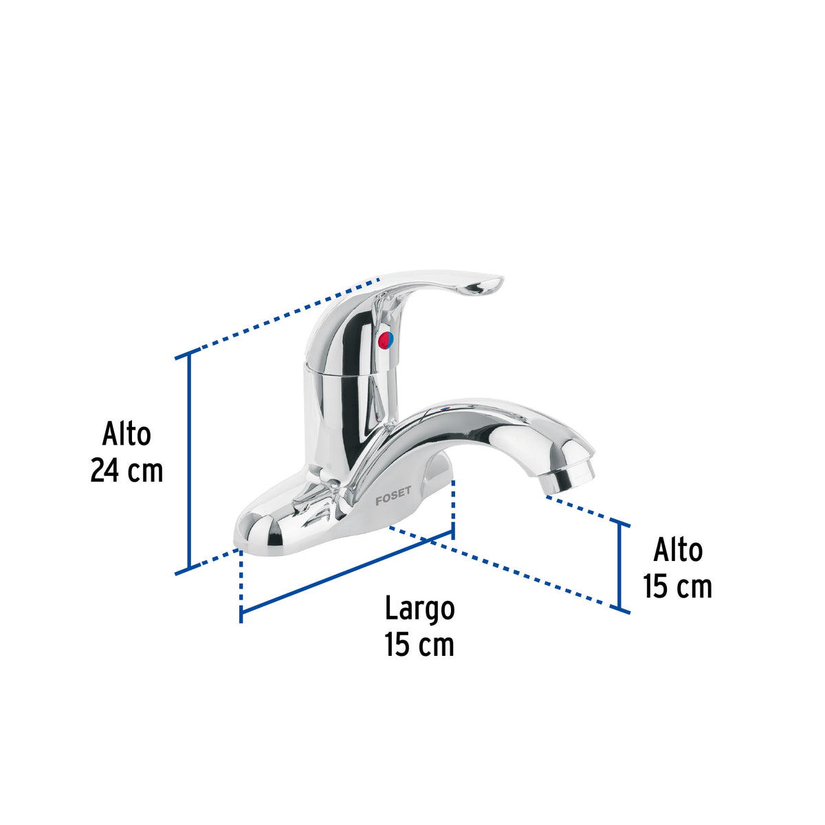 Monomando Lavabo, ABS, Nariz Curva, Basic