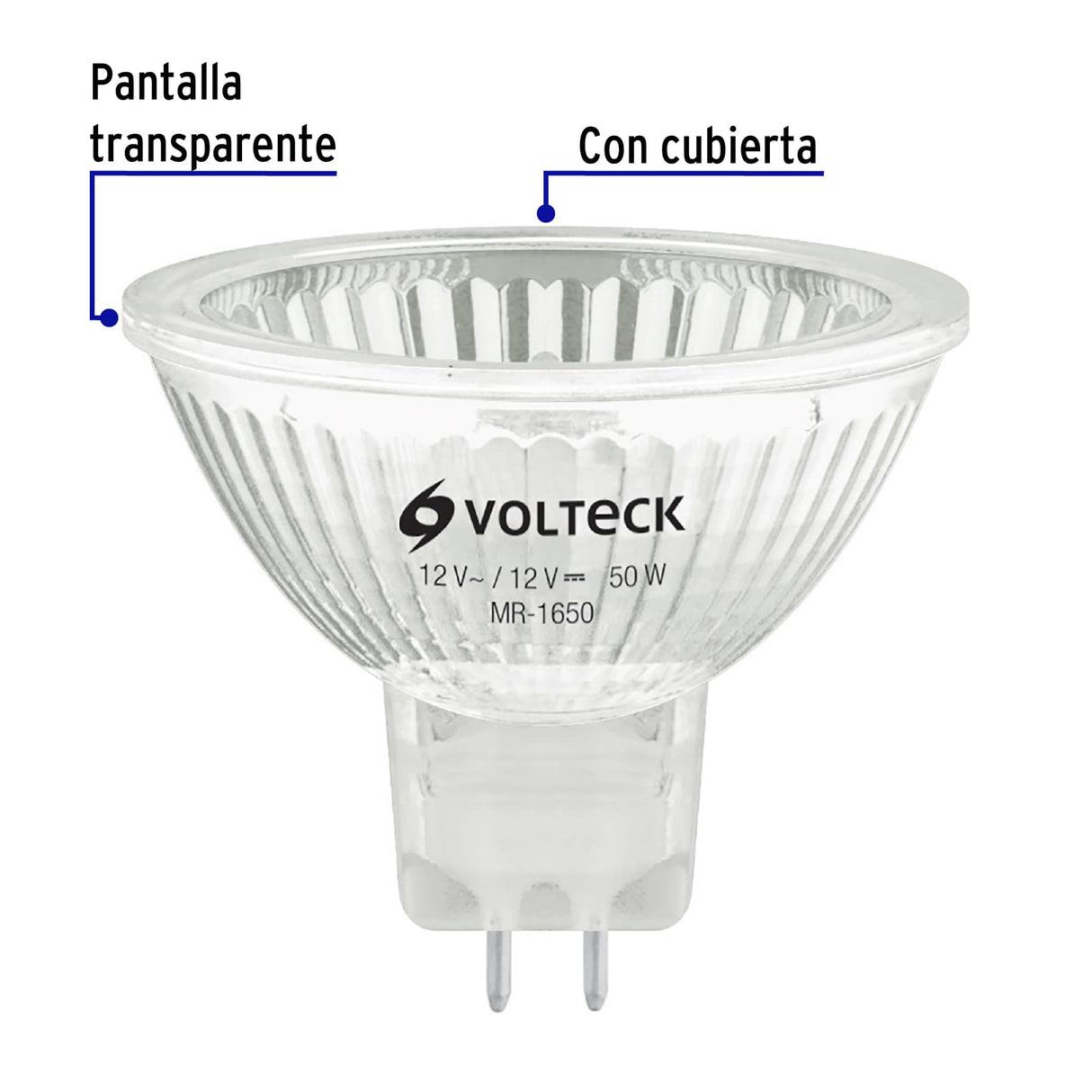 Lámpara de Halógeno 50 W Tipo Mr 16 Base GU5.3, Volteck