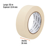 Cinta Masking Tape de 1-1/2' X 50 m, Truper