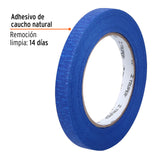 Cinta Masking Tape Azul de 1/2' X 50 m para Pintor, Truper