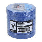 Cinta Masking Tape Azul de 3/4' X 50 m para Pintor, Truper