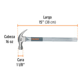 Martillo Tubular Pulido 16 Oz Uña Curva, Truper