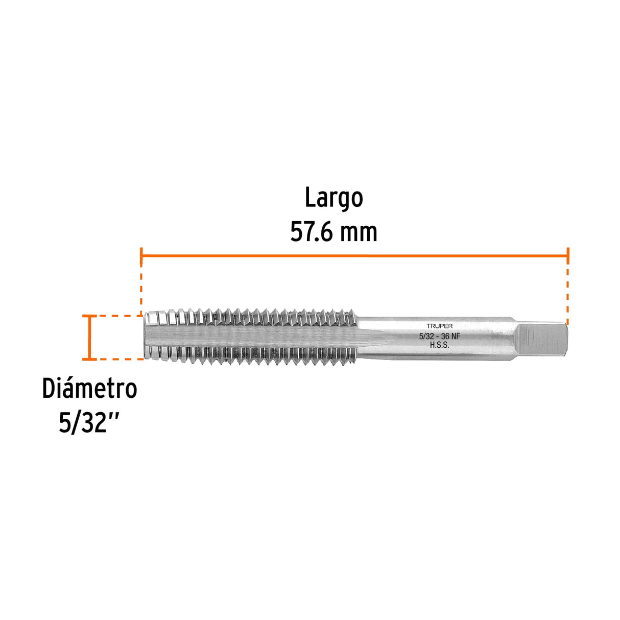Machuelo Semicónico 5/32' X 36 Cuerda Fina, Truper