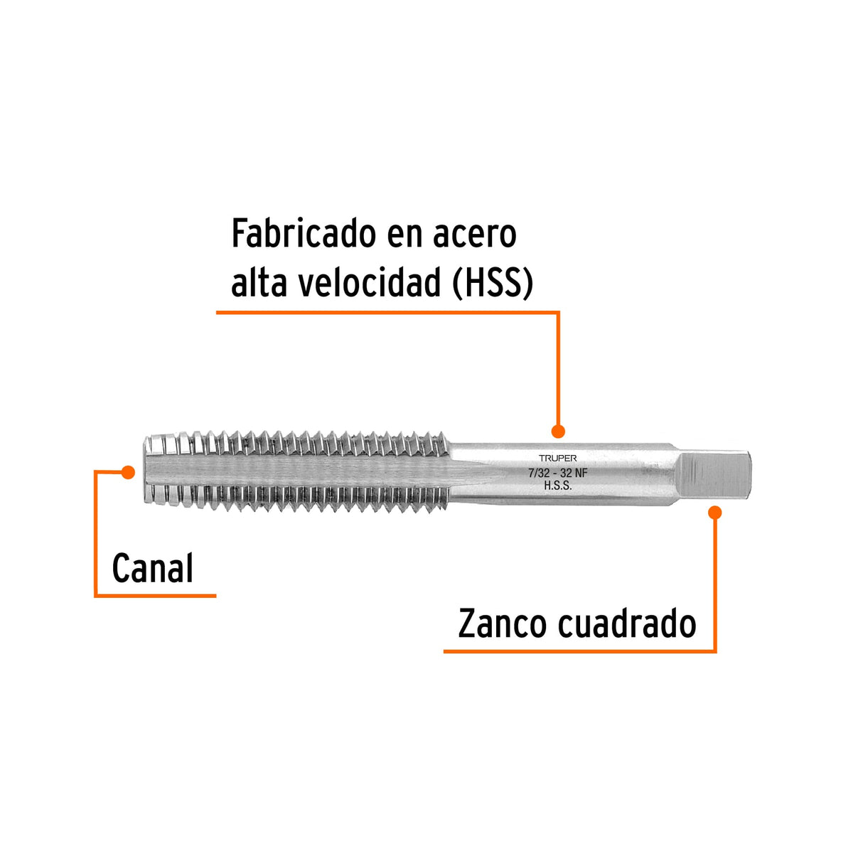 Machuelo Semicónico 7/32' X 32, Cuerda Fina, Truper
