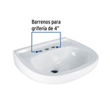 Lavabo de Porcelana con Rebosadero, Blanco, Foset
