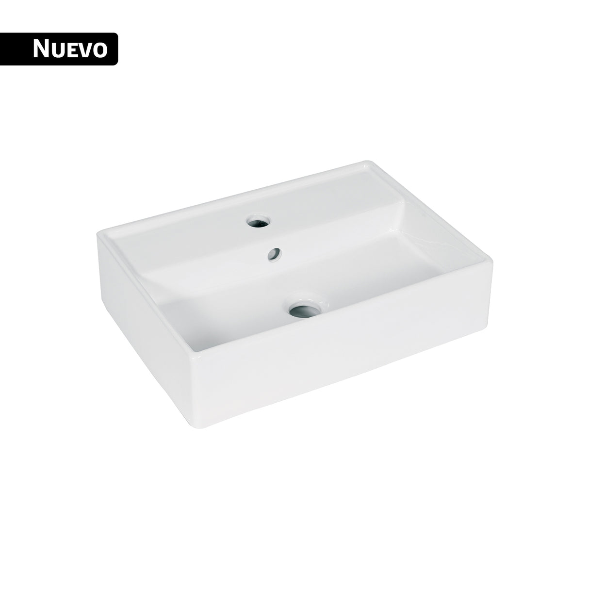 Lavabo de Porcelana de Sobreponer Rectangular, Blanco, Foset