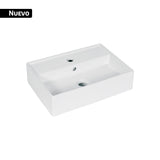 Lavabo de Porcelana de Sobreponer Rectangular, Blanco, Foset