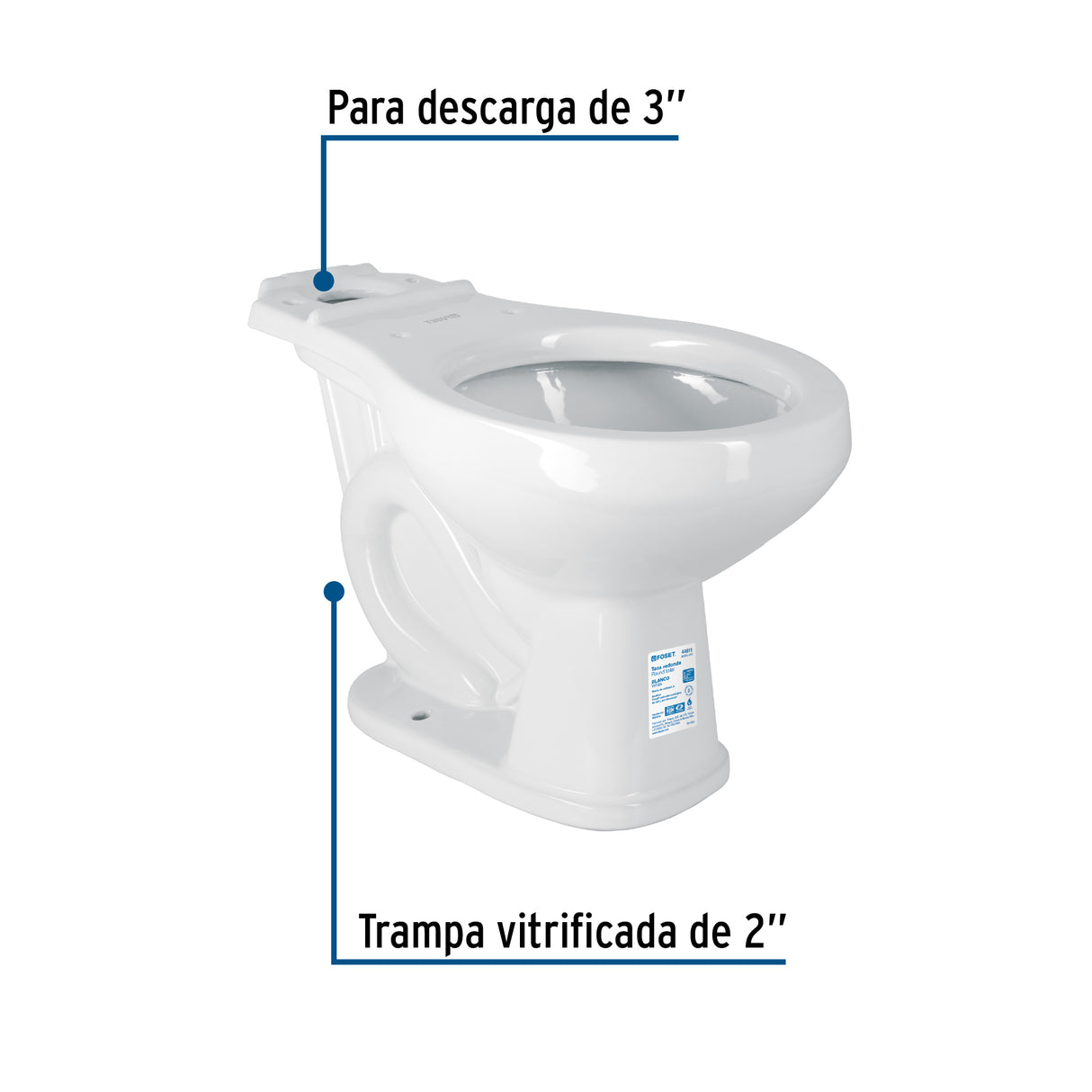 Taza Redonda de Porcelana, Blanco, Foset