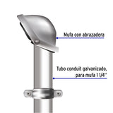Mufa con Abrazadera para Tubo 1-1/4', Volteck