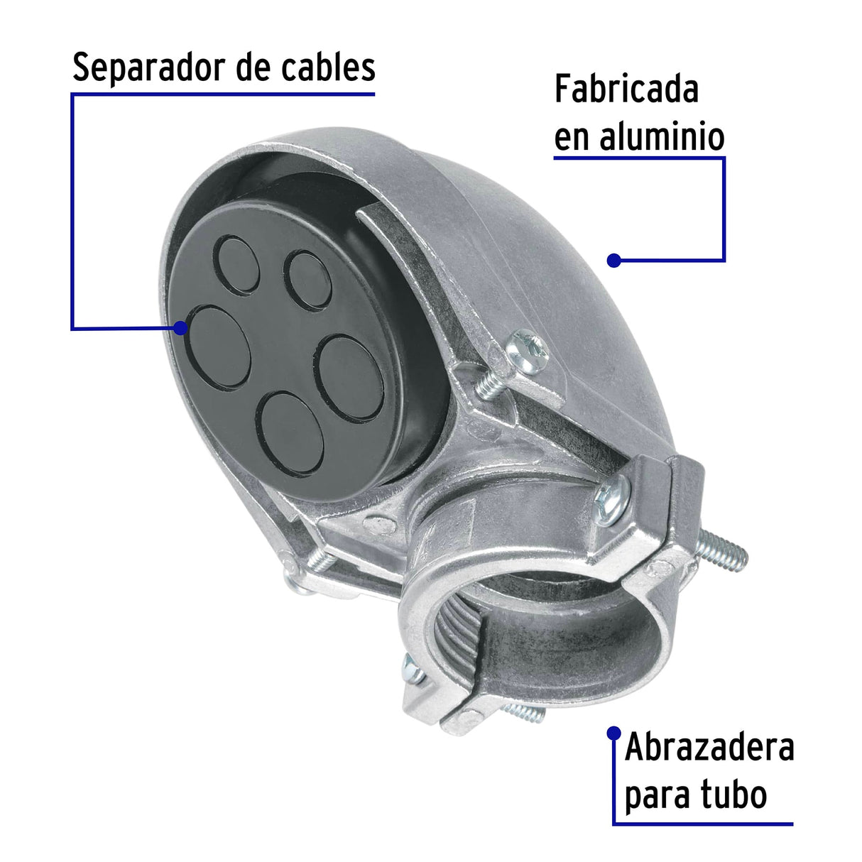 Mufa con Abrazadera para Tubo 1-1/4', Volteck