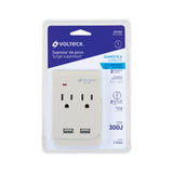 Multicontacto, 2 Entradas y 2 Entradas USB, 2 Polos + Tierra