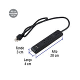 Multicontacto 3 Entradas 2 Ptos USB Sup de Picos 300 J Negro
