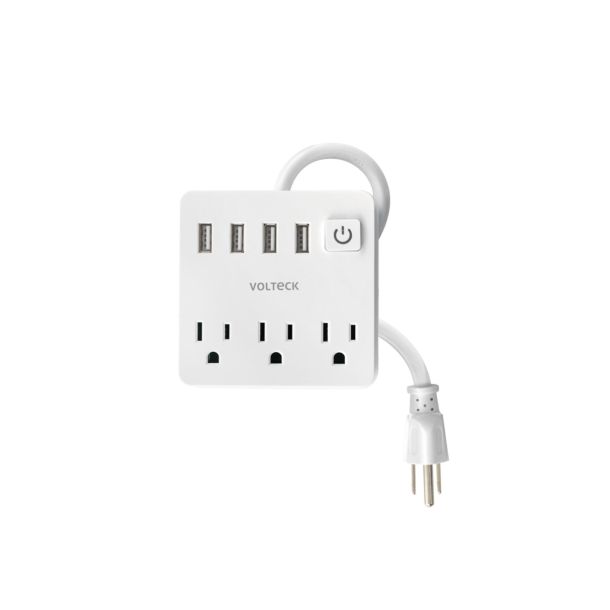 Multicontacto 16 AWG Doméstico 3 Entradas 4 Ptos USB, Blanco