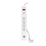 Multicontacto 4 Entradas, 1 USB a + 1 USB C, Blanco, Volteck