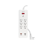 Multicontacto 6 Entradas, 2 USB a + 2 USB C, Blanco, Volteck