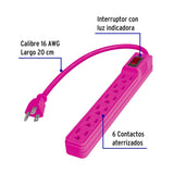 Multicontacto 16 AWG Doméstico 6 Entradas, Colores a Granel