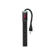 Multicontacto 16 AWG doméstico económico 6 entradas, negro