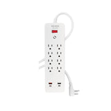 Multicontacto 8 Entradas, 2 USB a + 2 USB C, Blanco, Volteck