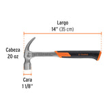 Martillo Forjado 20 Oz Uña Curva, Mango con Neopreno, Expert