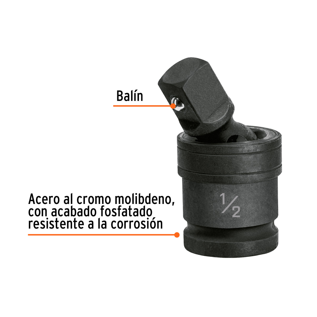 Nudo Universal para Dados de Impacto Cuadro 1/2', Truper