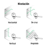 Nivel Láser Verde, Alcance 30 m, Recargable, Truper