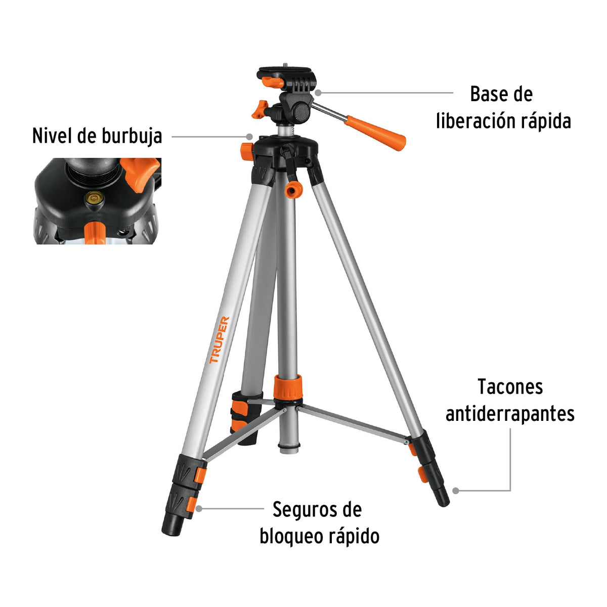 Tripié Telescópico para Nivel Láser, Altura Max. 1.45 m