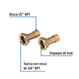 Juego de 2 Niples para Medidor de Agua, 1/2 X 3/4', Foset