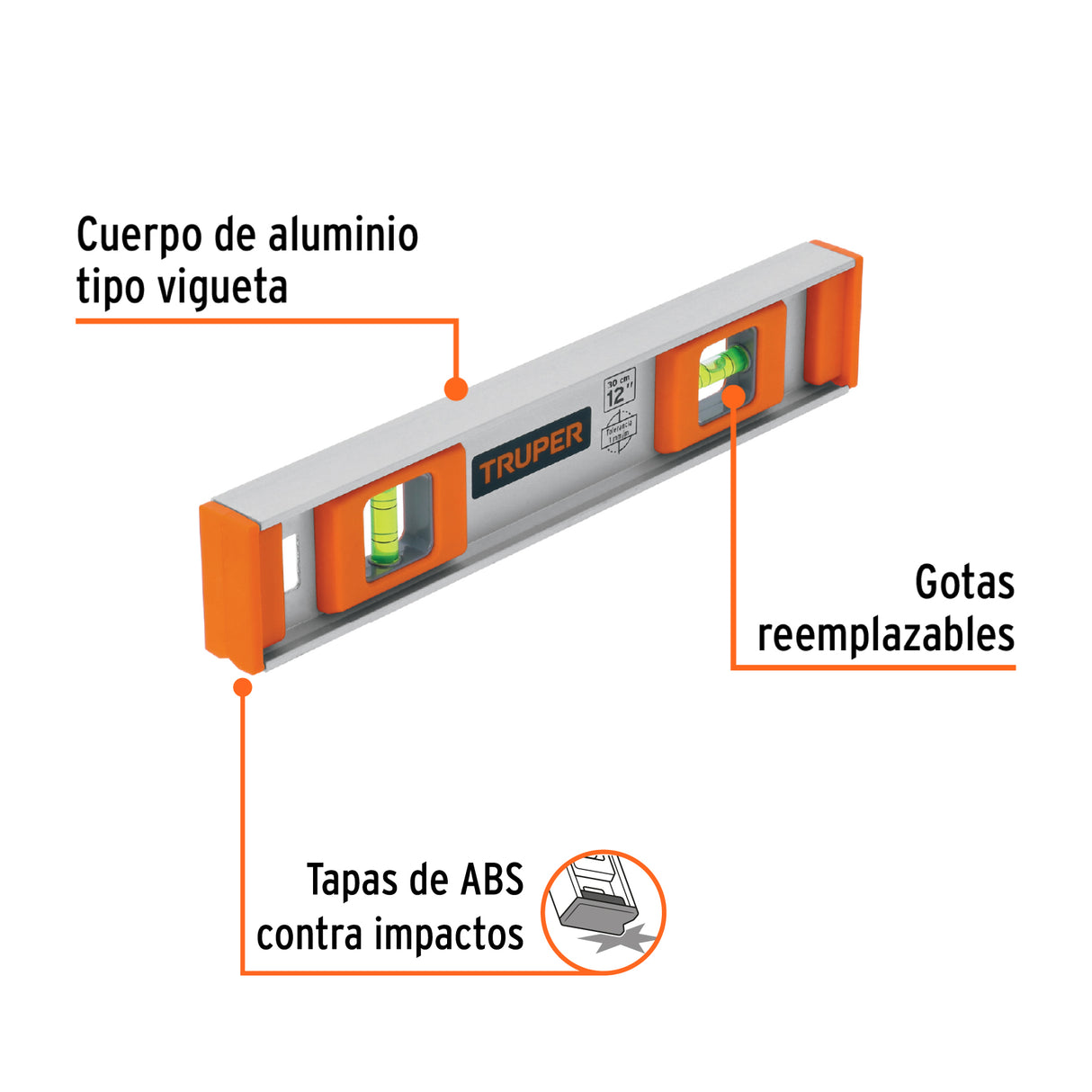 Nivel Profesional de 12' con Protección de ABS, Truper