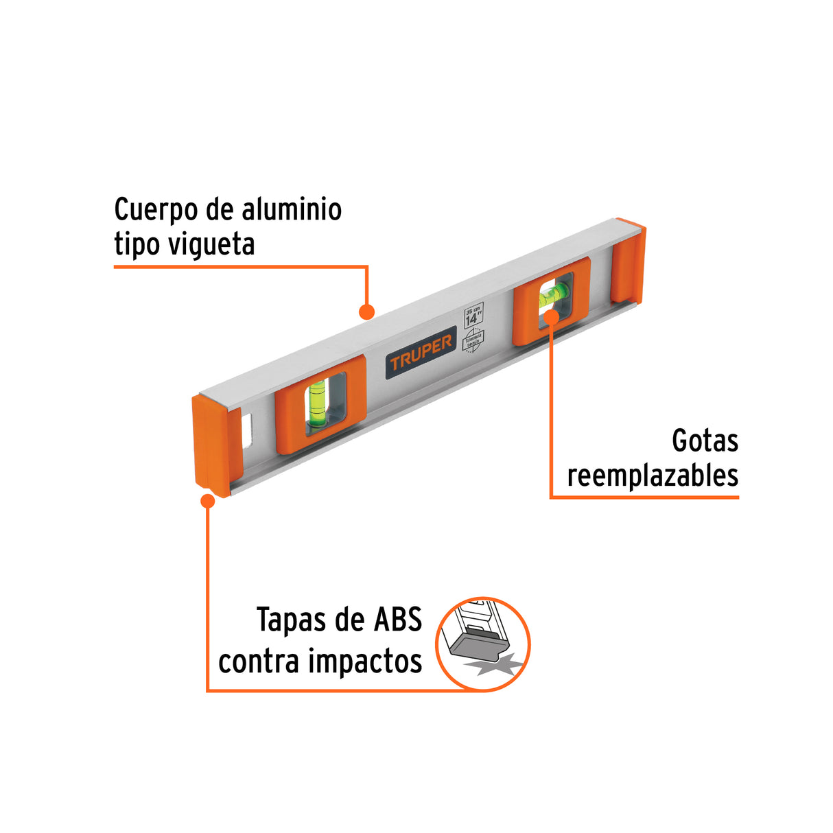 Nivel Profesional de 14' con Protección de ABS, Truper