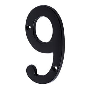 Número 9 de latón sólido 4', negro, Hermex