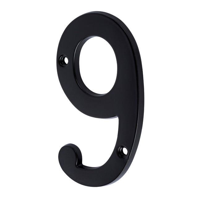 Número 9 de latón sólido 4', negro, Hermex