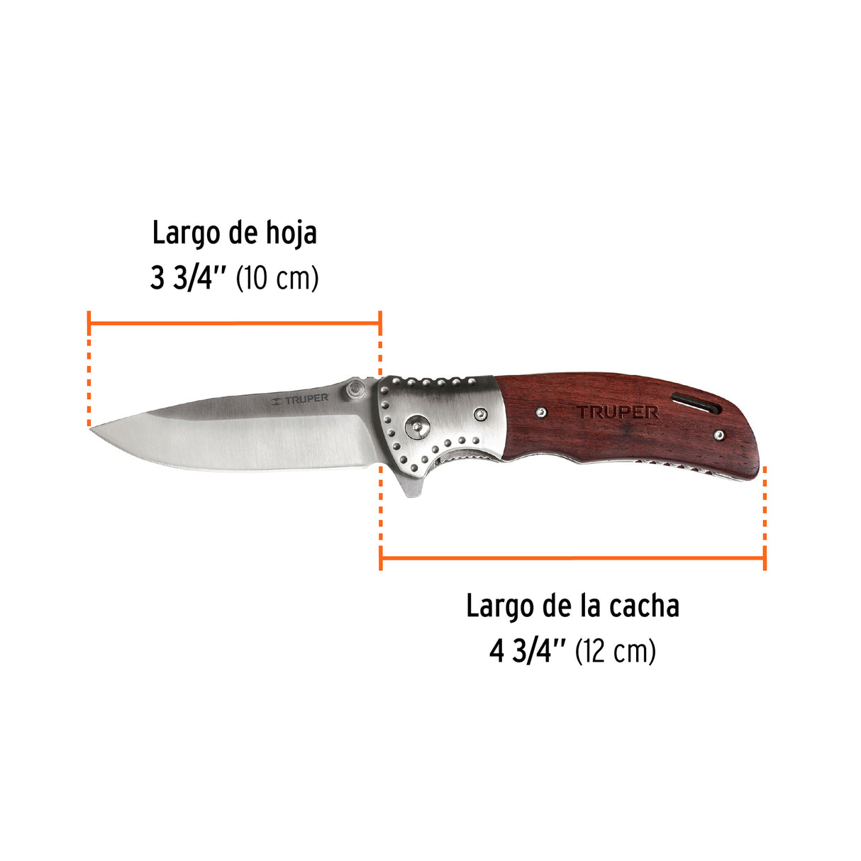 Navaja Abatible 4-3/4' Mango de Madera, Truper