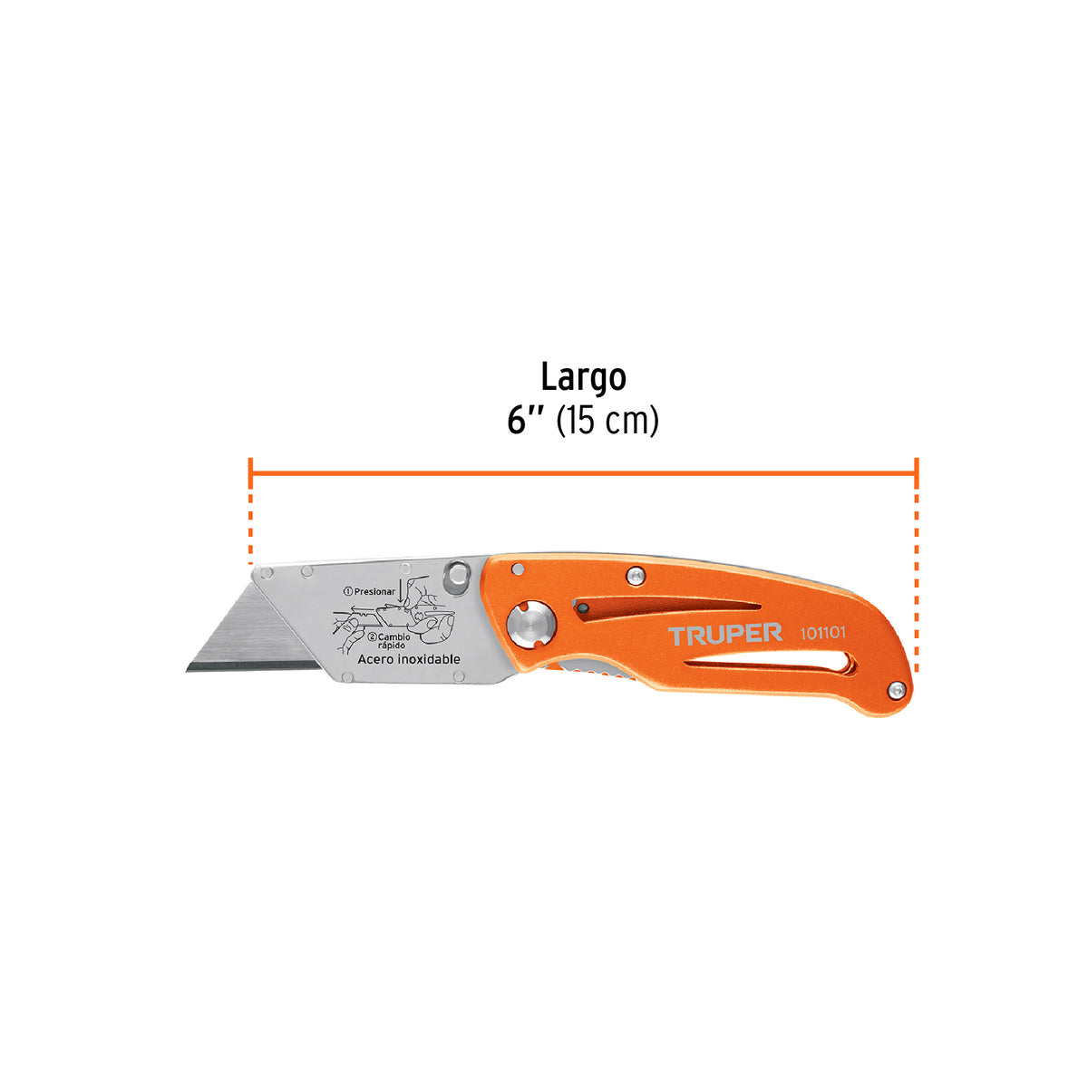 Navaja Abatible 6' Cuerpo de Aluminio y Acero Inox, Truper