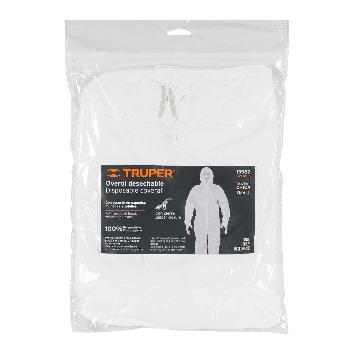Overol Desechable, Talla Ch, Truper