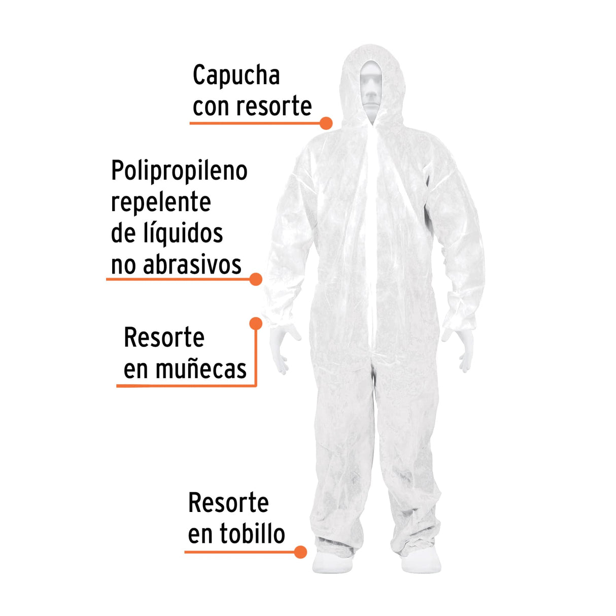 Overol Desechable, Talla Ch, Truper