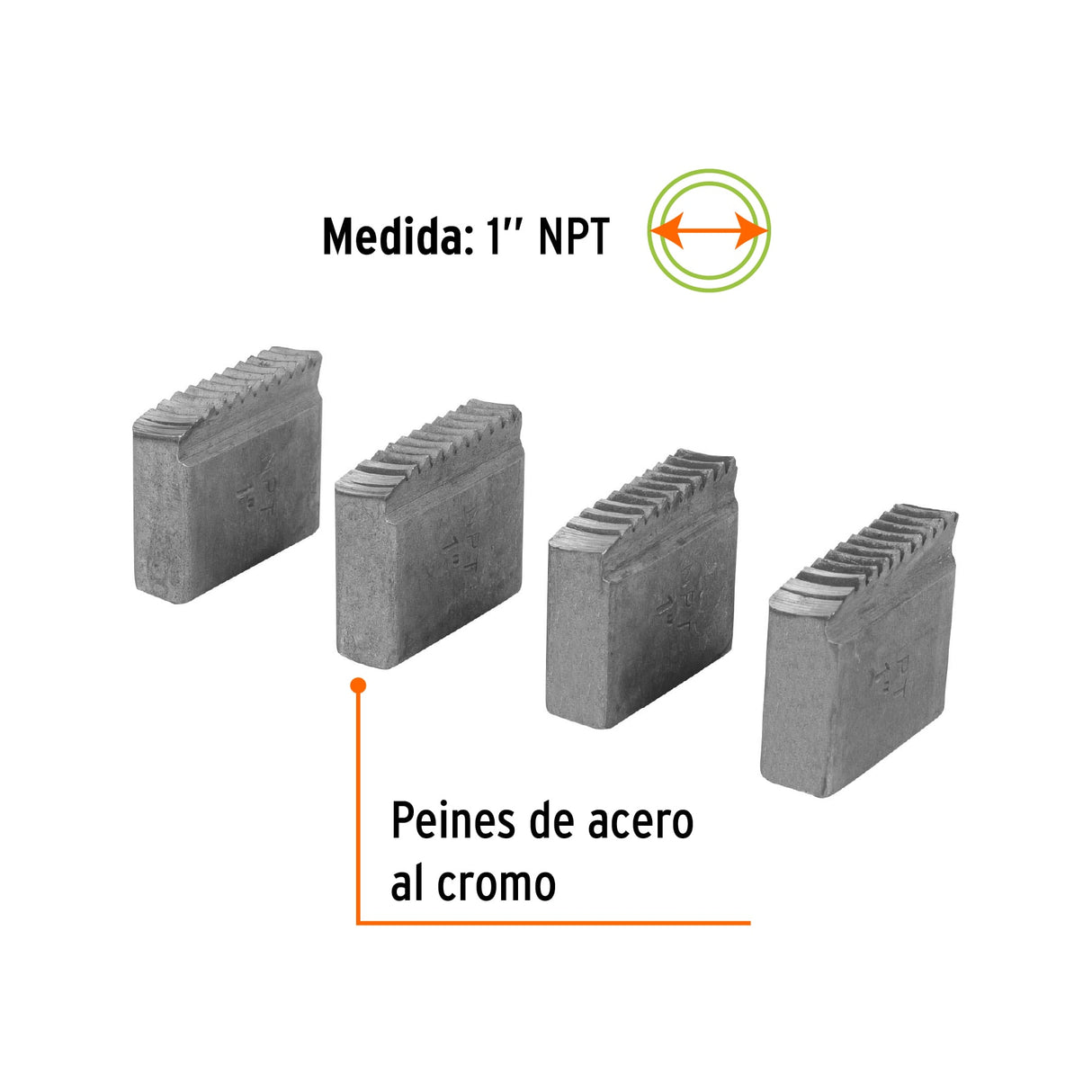 Juego de 4 Peines 1' para Tarrajas TA-850 y TA-851, Truper